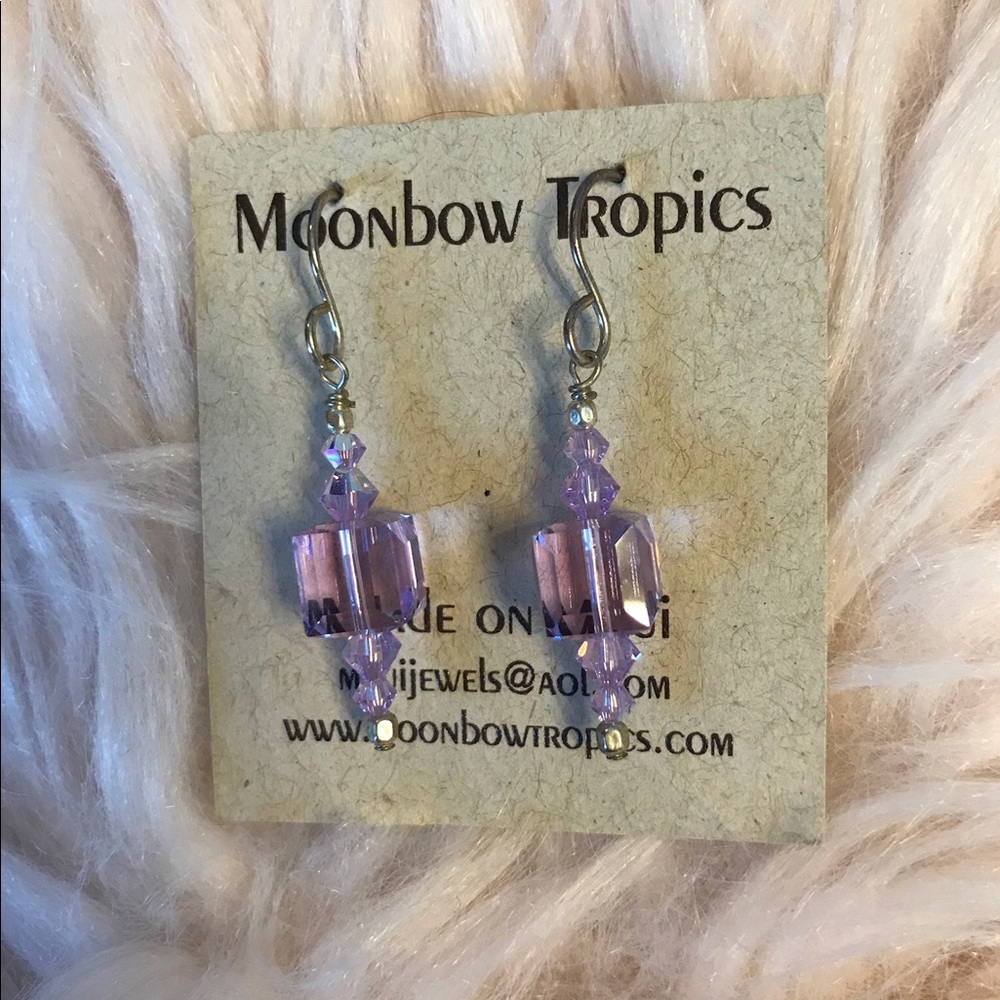 Light Purple Crystal earrings from Maui!
